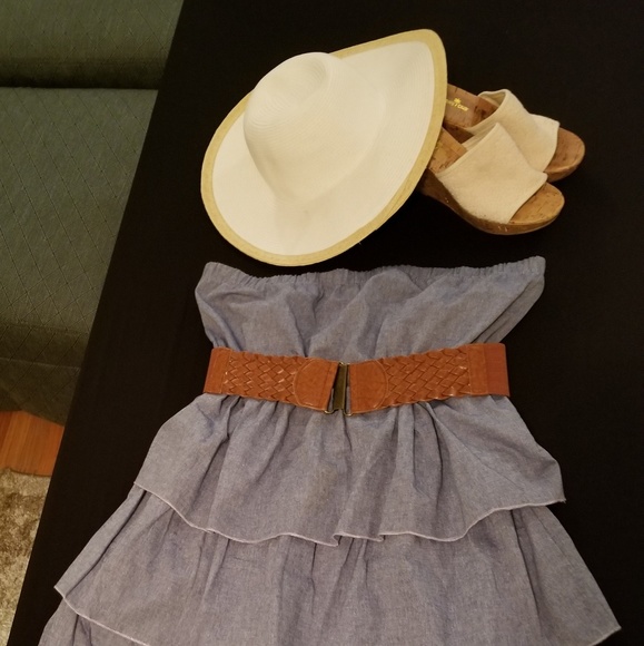 Dots Dresses & Skirts - Strapless denim dress